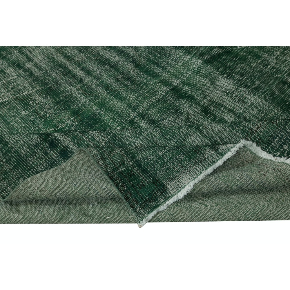 Dark Green Color Modern Handmade Large Area Rug, Shabby Chic Turkish Carpet