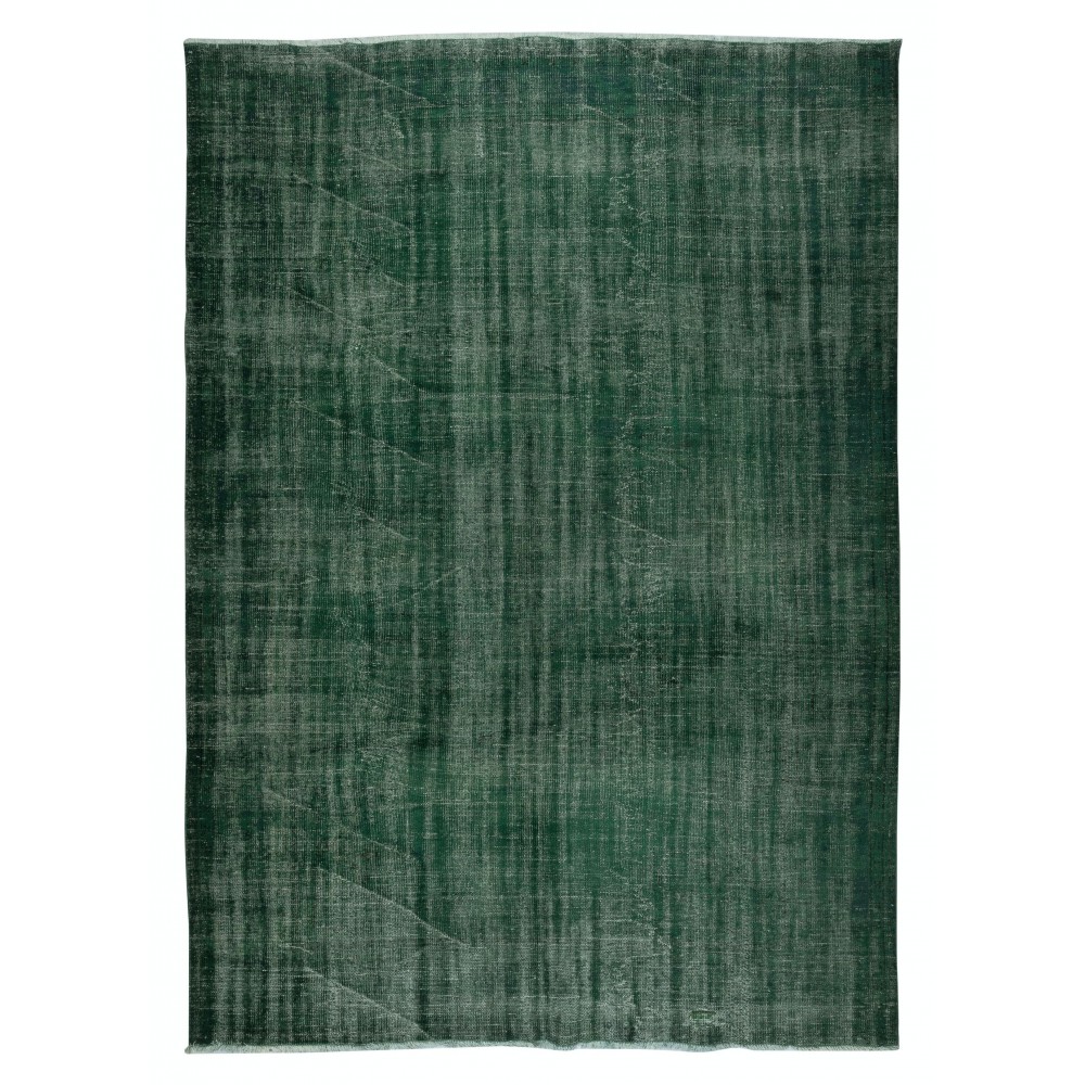 Dark Green Color Modern Handmade Large Area Rug, Shabby Chic Turkish Carpet