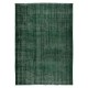 Dark Green Color Modern Handmade Large Area Rug, Shabby Chic Turkish Carpet