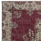 One of a kind Vintage Handmade Turkish Large Rug, Maroon Red 1960s Carpet with Medallion Design