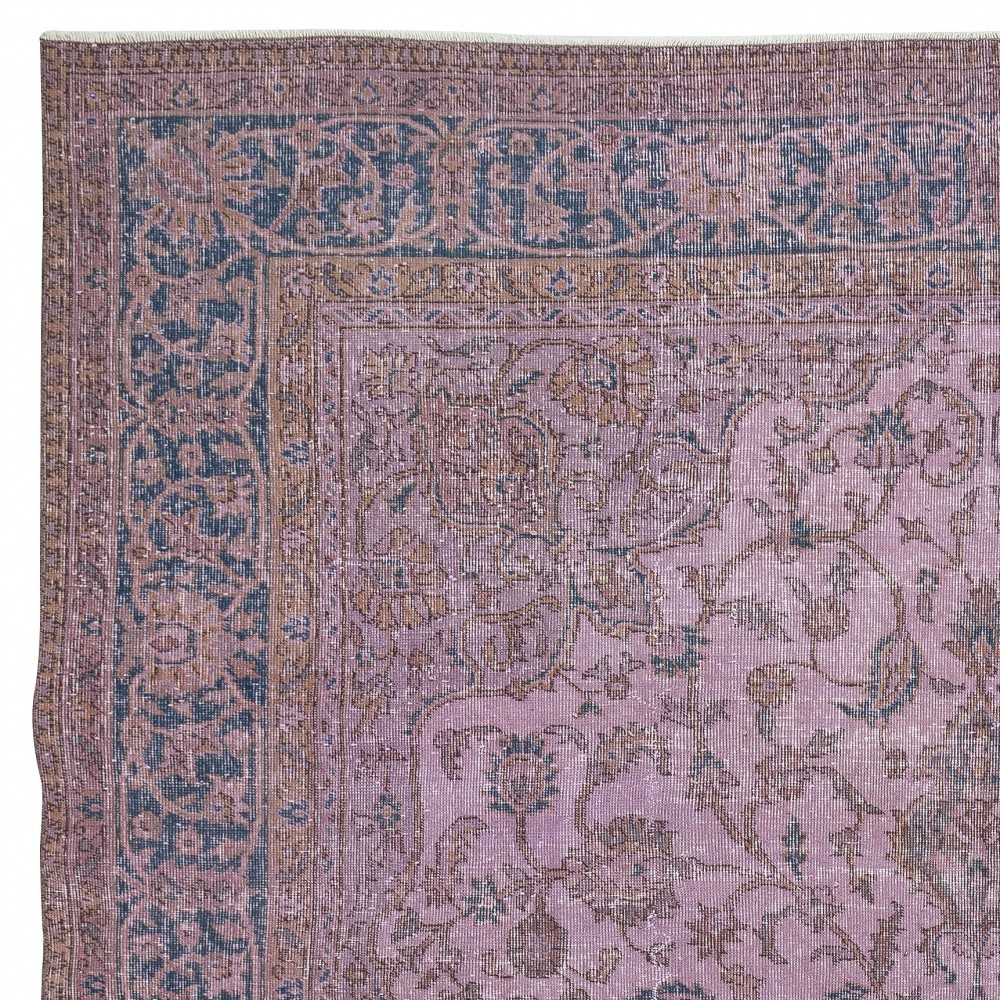 Contemporary Hand-Made Turkish Rug in Purple Color, Living Room Carpet
