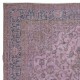 Contemporary Hand-Made Turkish Rug in Purple Color, Living Room Carpet