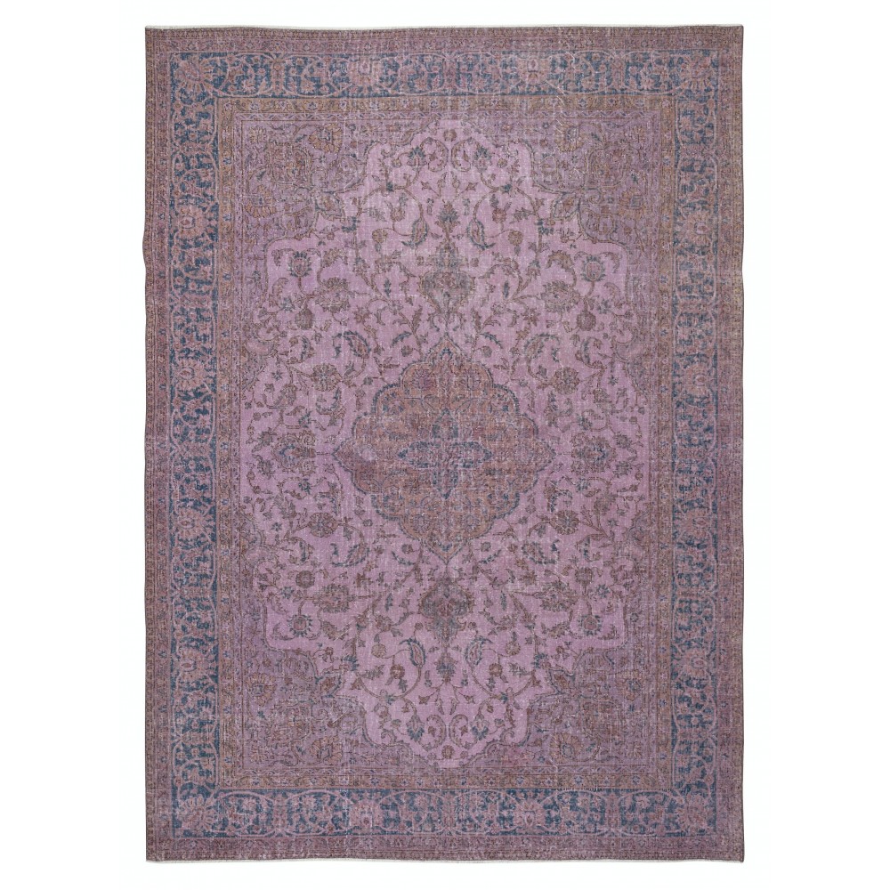 Contemporary Hand-Made Turkish Rug in Purple Color, Living Room Carpet