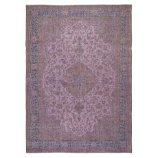 Contemporary Hand-Made Turkish Rug in Purple Color, Living Room Carpet