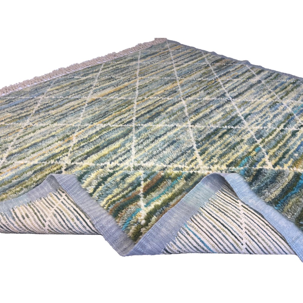 Contemporary Moroccan Style Rug. 100% Wool. Hand Knotted Tulu Carpet
