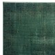 Dark Green Color Handmade Large Area Rug, Contemporary Turkish Carpet