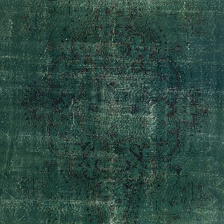 Dark Green Color Handmade Large Area Rug, Contemporary Turkish Carpet