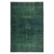 Dark Green Color Handmade Large Area Rug, Contemporary Turkish Carpet