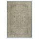 One of a kind Vintage Beige Large Area Rug, Sun Faded Handmade Turkish Carpet