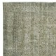 Contemporary Handmade Turkish Area Rug in Green, Woolen Floor Covering