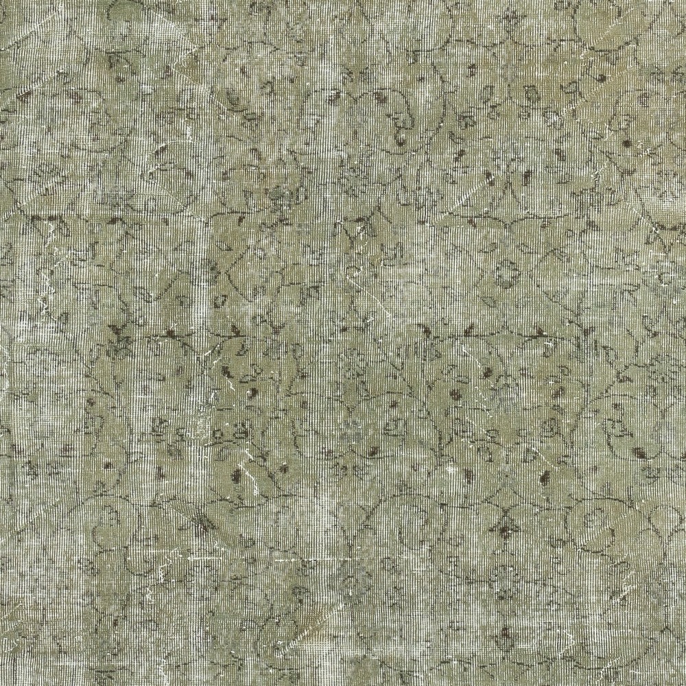 Contemporary Handmade Turkish Area Rug in Green, Woolen Floor Covering