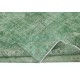 Hand-Made Floor Rug from Turkey. Green Color Re-Dyed Area Rug