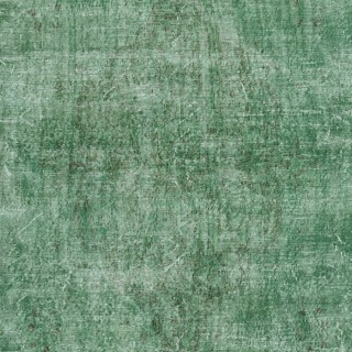 Hand-Made Floor Rug from Turkey. Green Color Re-Dyed Area Rug