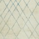 Moroccan Tulu Rug in Beige and Teal Blue Colors, 100% Wool, Beni Ourain Carpet