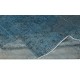 Hand Knotted Blue Color Large Area Rug, Modern Handmade Turkish Carpet