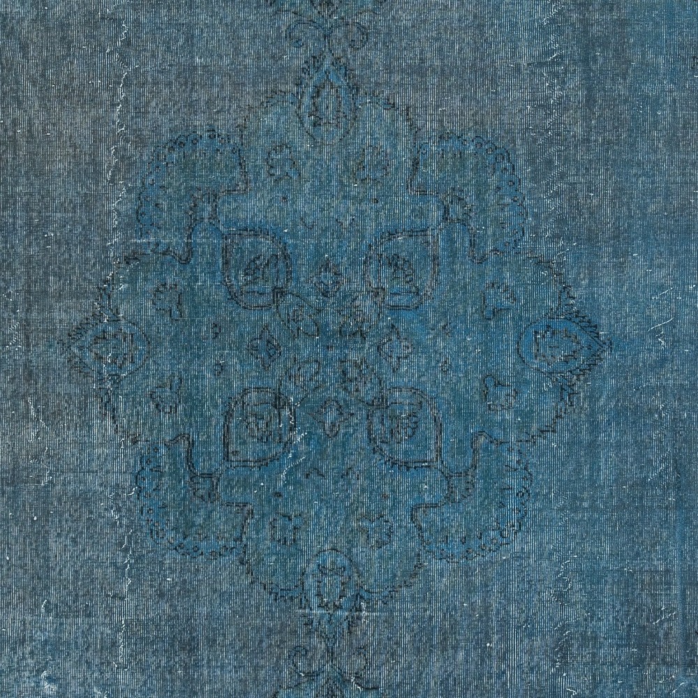 Hand Knotted Blue Color Large Area Rug, Modern Handmade Turkish Carpet