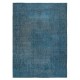 Hand Knotted Blue Color Large Area Rug, Modern Handmade Turkish Carpet