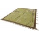Modern Handmade Tulu Rug in Green, Brown and Beige Colors, 100% Wool