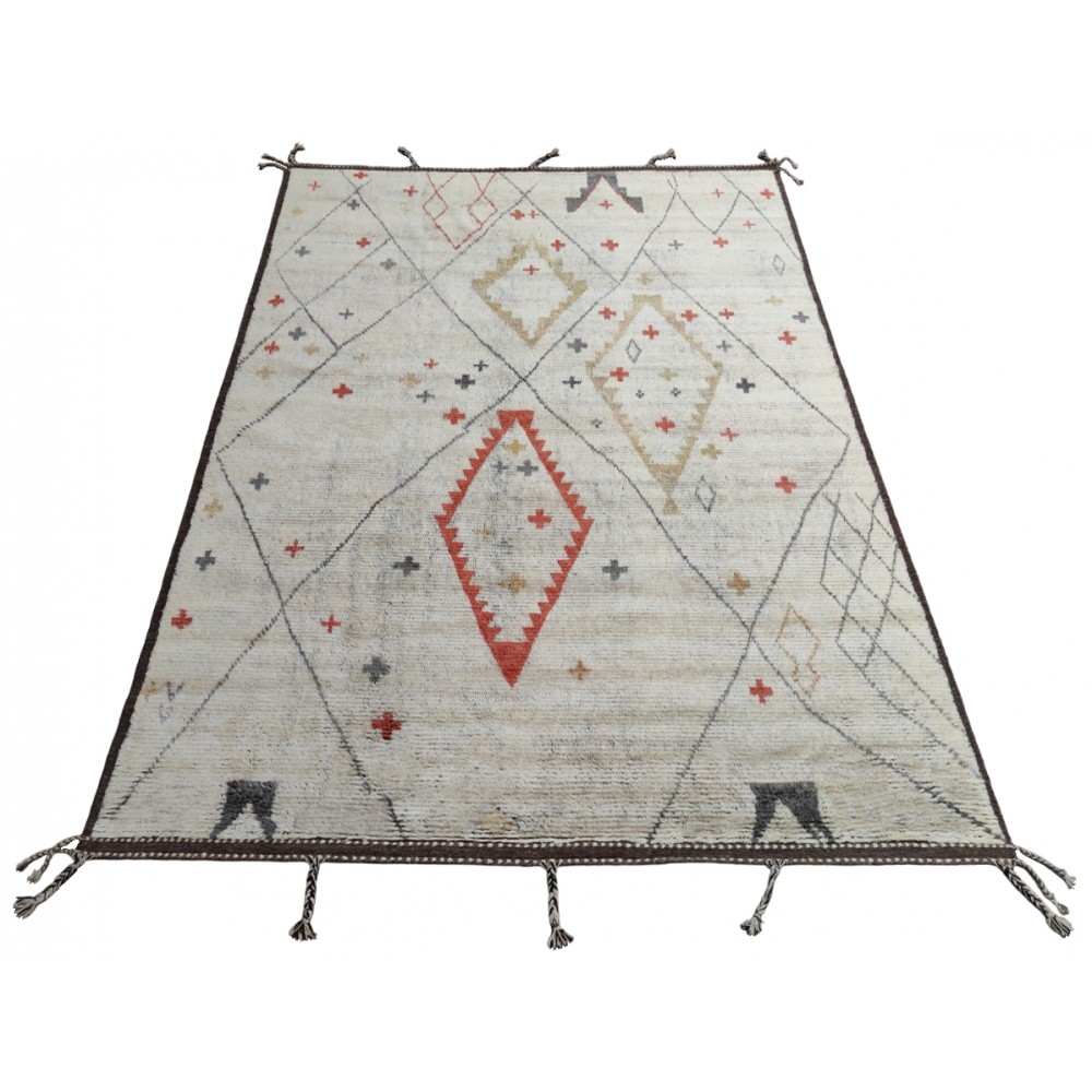 Modern Moroccan Berber Rug. 100% Wool. Custom Options Available