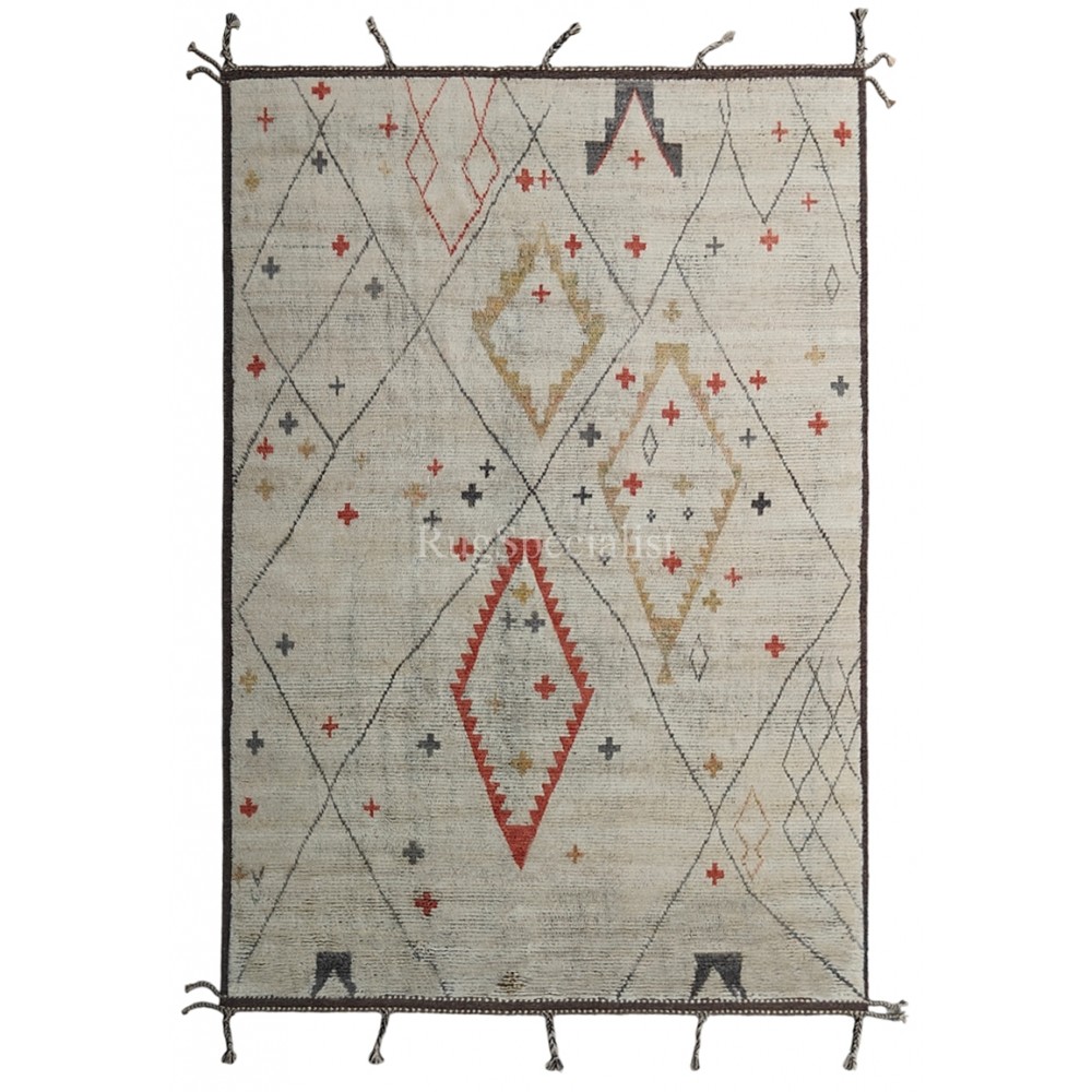Modern Moroccan Berber Rug. 100% Wool. Custom Options Available