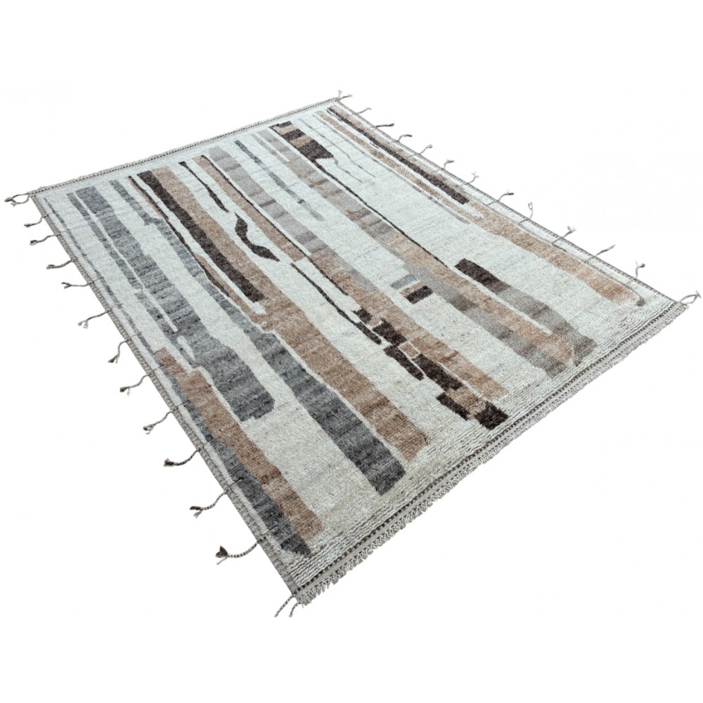 Modern Moroccan Design Berber Rug. 100% Wool. Beni Ourain Carpet