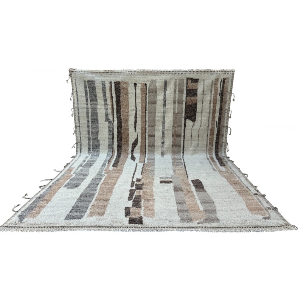 Modern Moroccan Design Berber Rug. 100% Wool. Beni Ourain Carpet