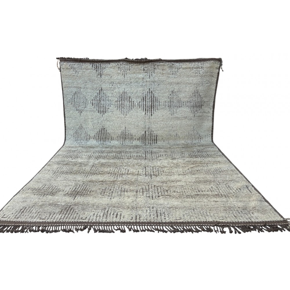 Modern Moroccan Design Berber Rug. 100% Wool. Handmade Beni Ourain Carpet