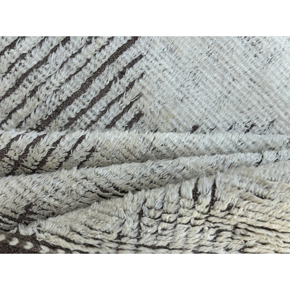 Modern Moroccan Design Berber Rug. 100% Wool. Handmade Beni Ourain Carpet
