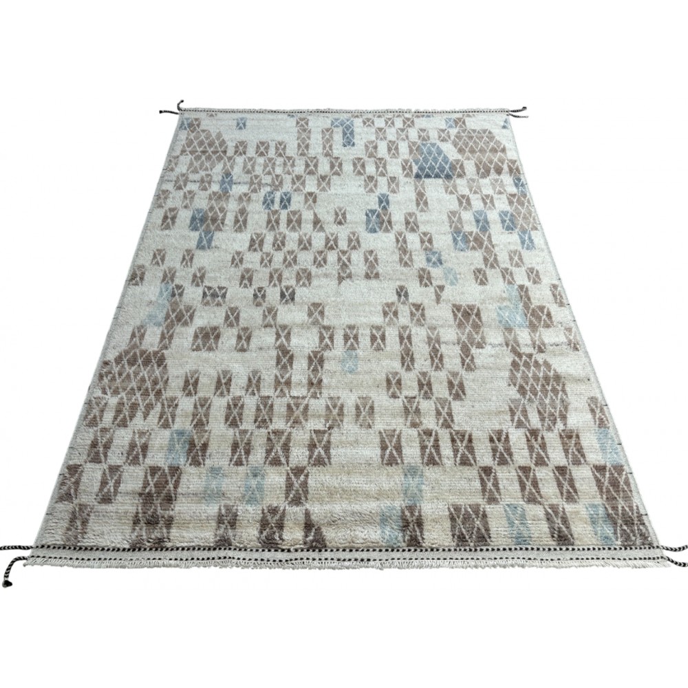 Modern Moroccan style Handmade Rug, 100% Natural Wool. Custom Options Available