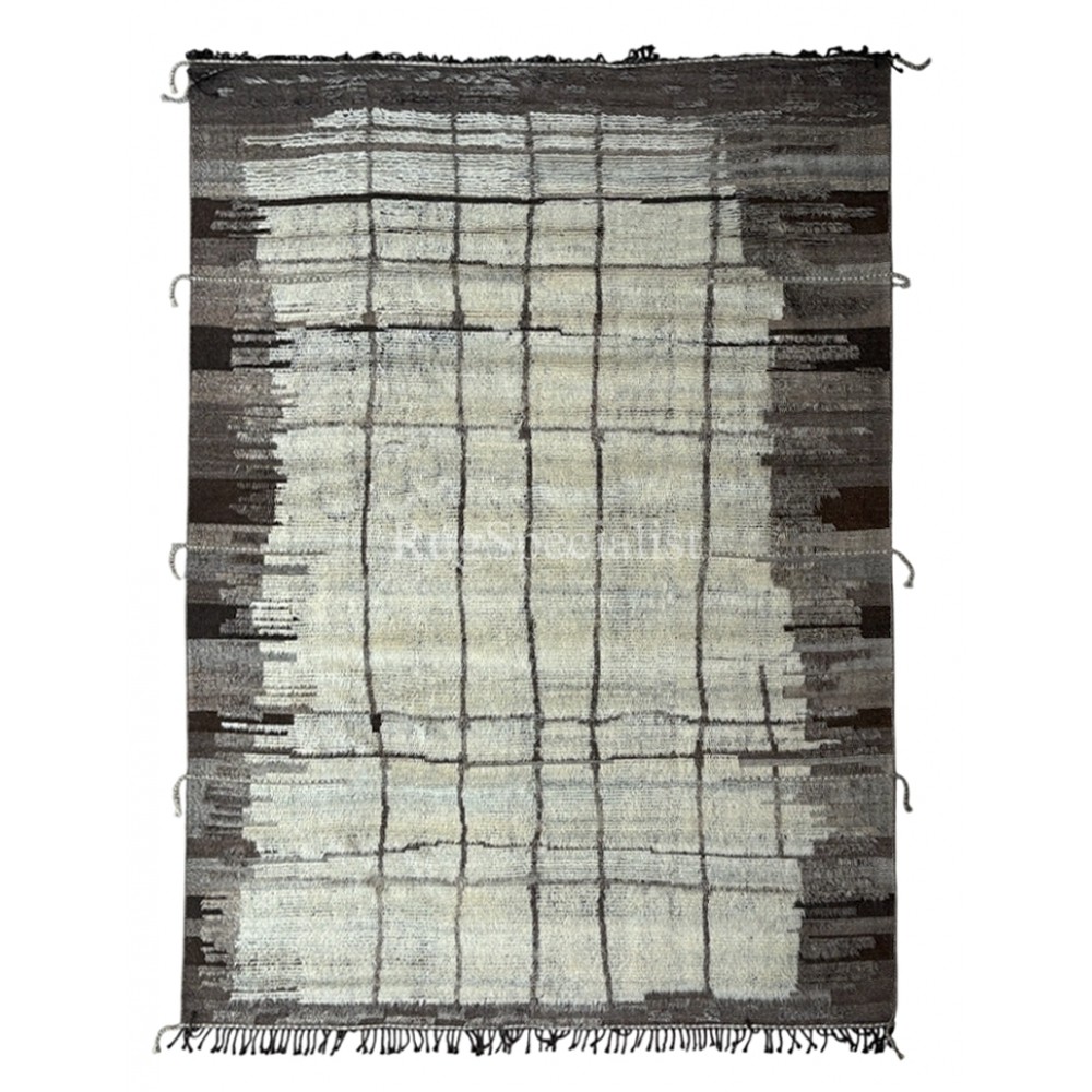 Modern Moroccan Berber style Handmade Rug, 100% Natural Wool. Custom Options Available