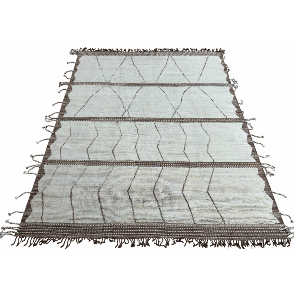 Contemporary Moroccan style Handmade Rug, 100% Natural Wool. Custom Options Available