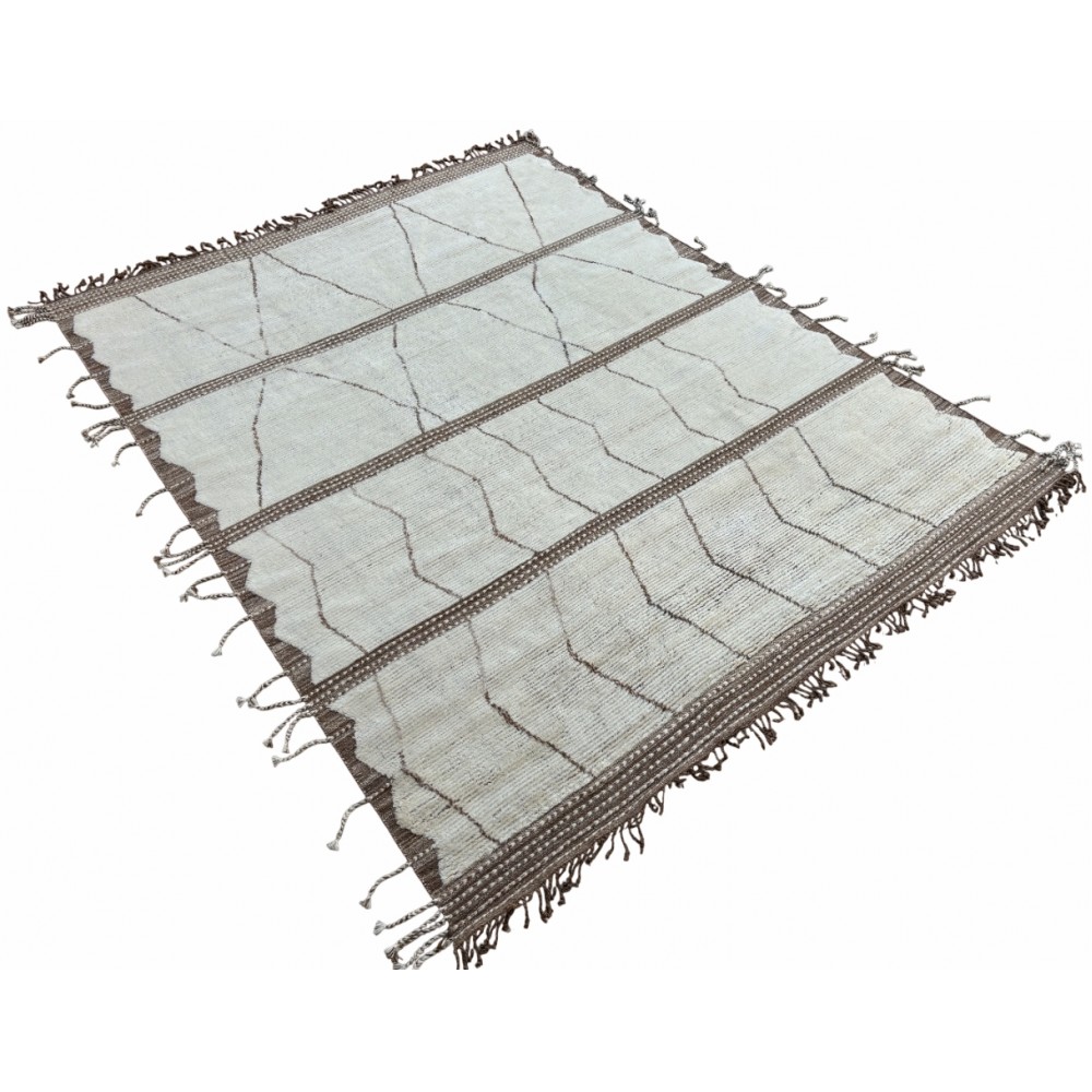 Contemporary Moroccan style Handmade Rug, 100% Natural Wool. Custom Options Available