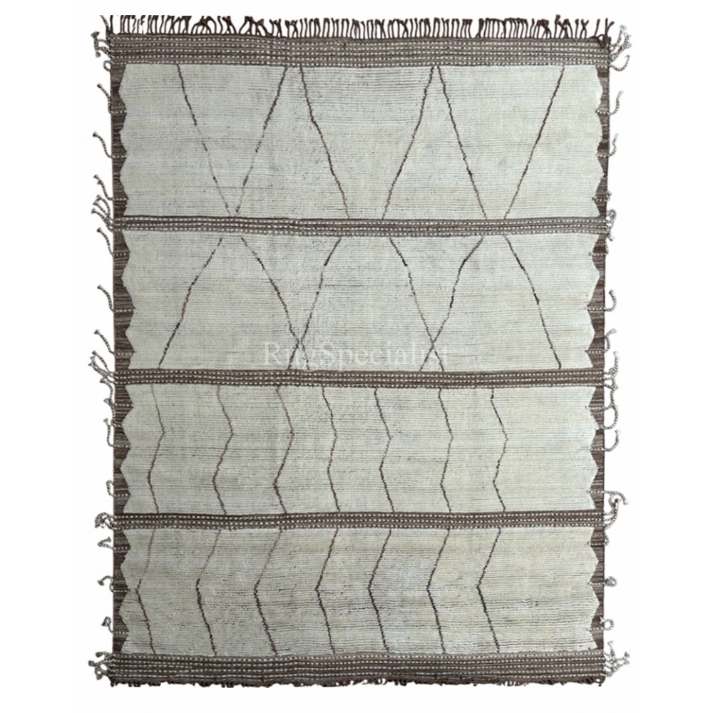 Contemporary Moroccan style Handmade Rug, 100% Natural Wool. Custom Options Available