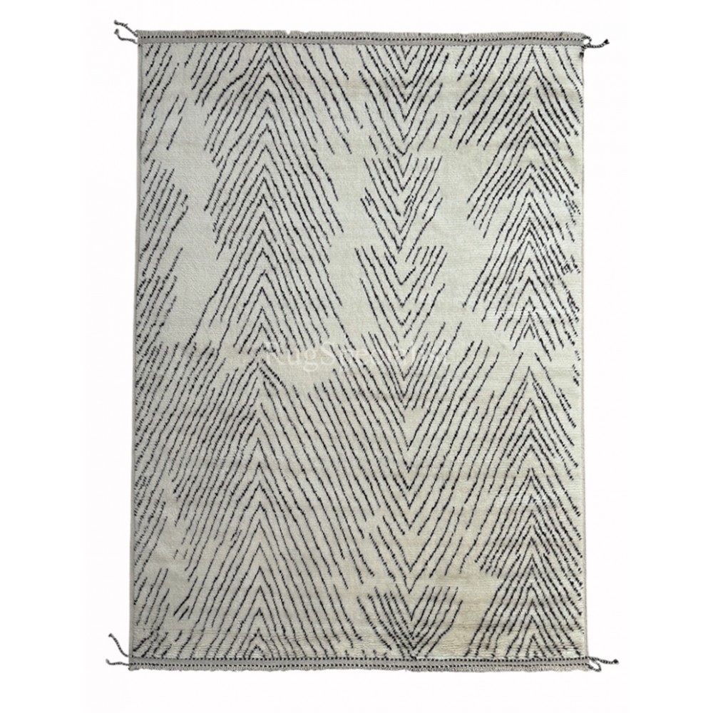 Handmade Moroccan style Rug, 100% Natural Wool. Modern Beni Ourain Carpet