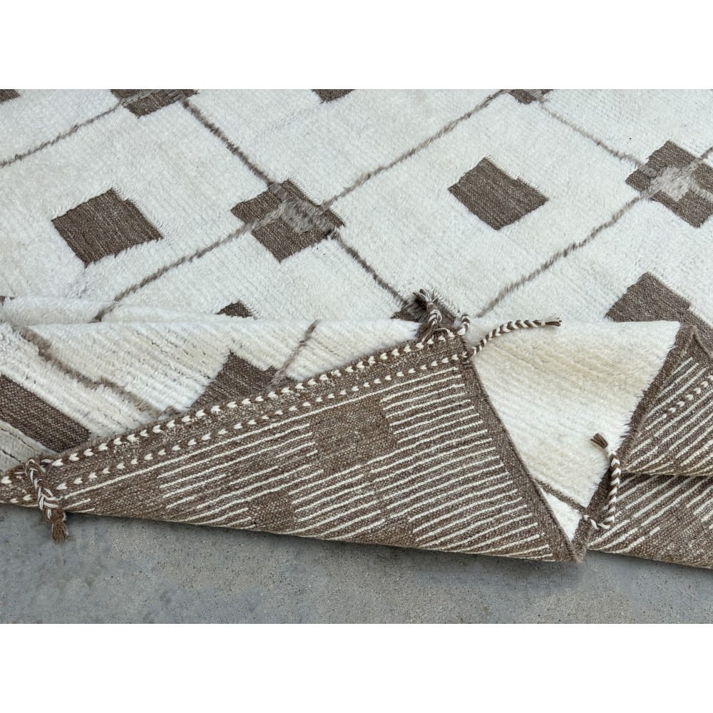 Contemporary Moroccan style Handmade Rug, 100% Natural Wool. Custom Options Available