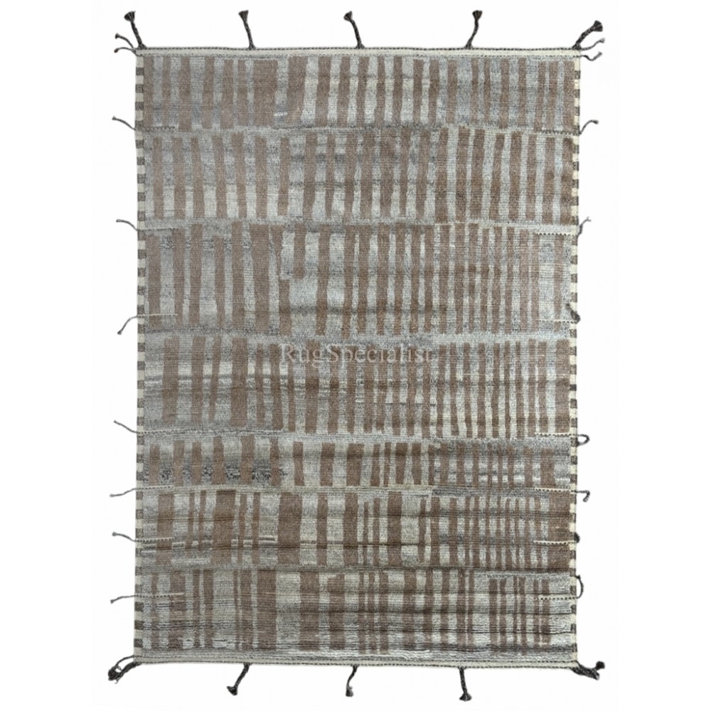 Handmade Moroccan style Rug, 100% Natural Wool. Modern Beni Ourain Carpet