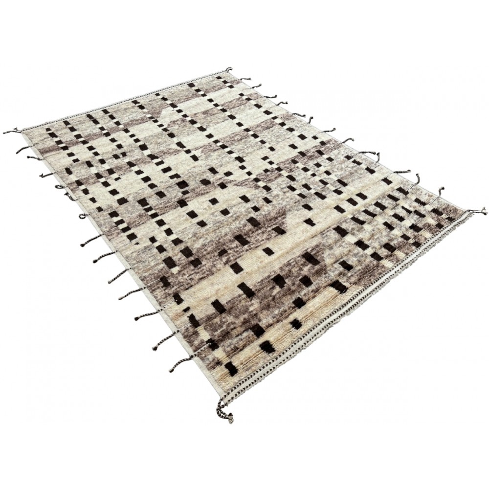 Modern Moroccan Berber Beni Ourain design Rug. 100% Wool. Custom Options Available