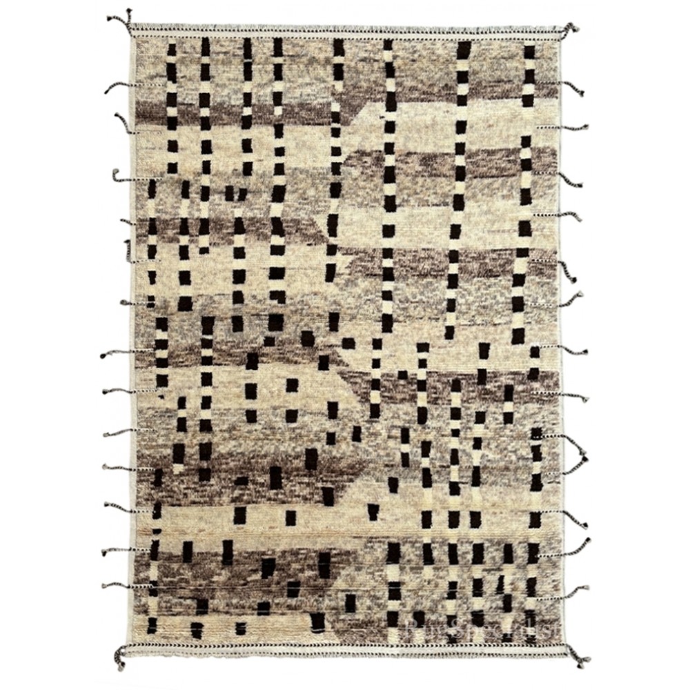 Modern Moroccan Berber Beni Ourain design Rug. 100% Wool. Custom Options Available