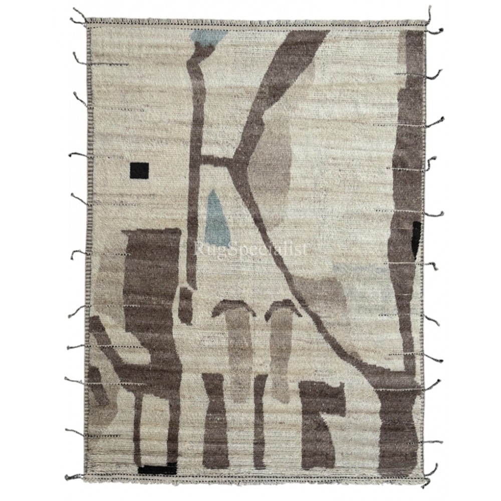 Hand Knotted Moroccan Design Rug. 100% Wool. Custom Options Available