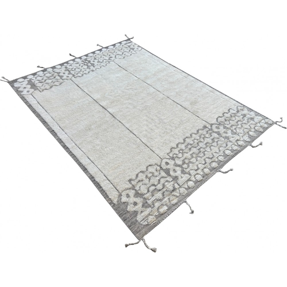 Modern Moroccan Design Berber Rug. 100% Wool. Beni Ourain Carpet