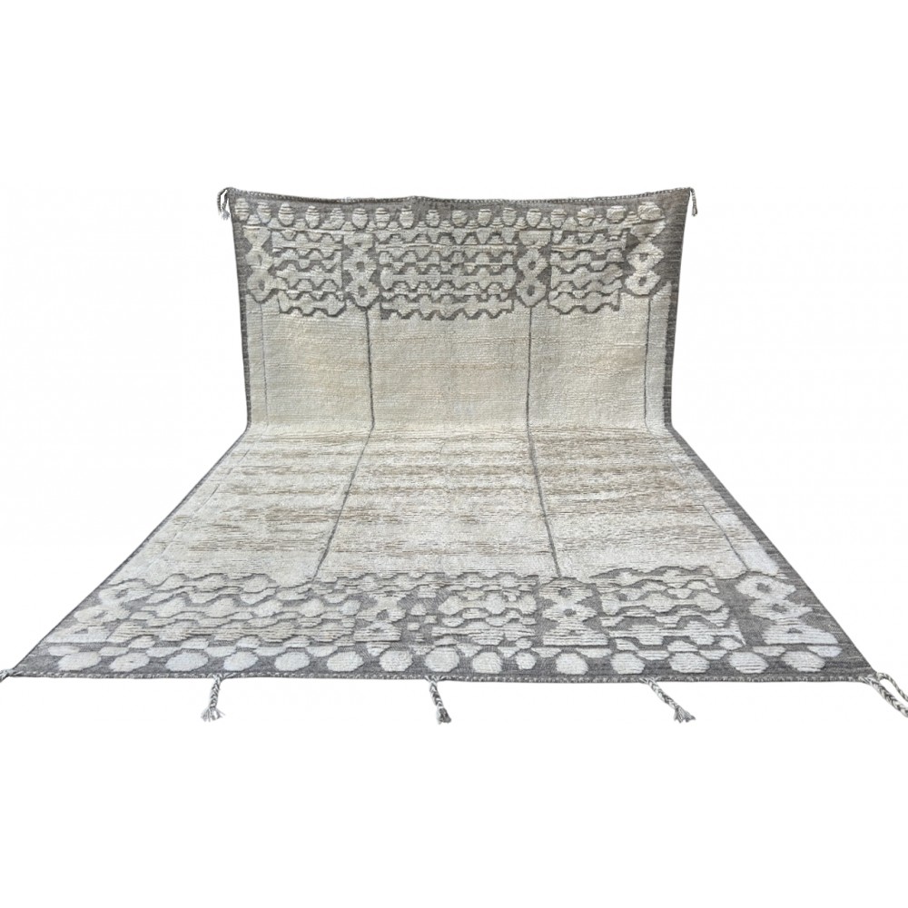 Modern Moroccan Design Berber Rug. 100% Wool. Beni Ourain Carpet