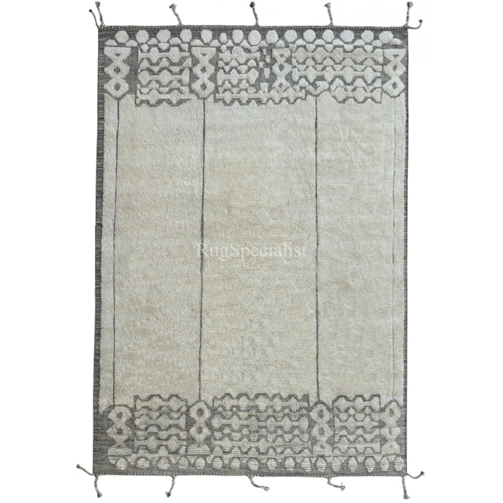 Modern Moroccan Design Berber Rug. 100% Wool. Beni Ourain Carpet