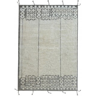 Modern Moroccan Design Berber Rug. 100% Wool. Beni Ourain Carpet