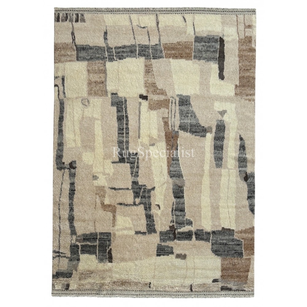 Modern Moroccan Berber style Handmade Rug. 100% Natural Wool. Custom Options Available