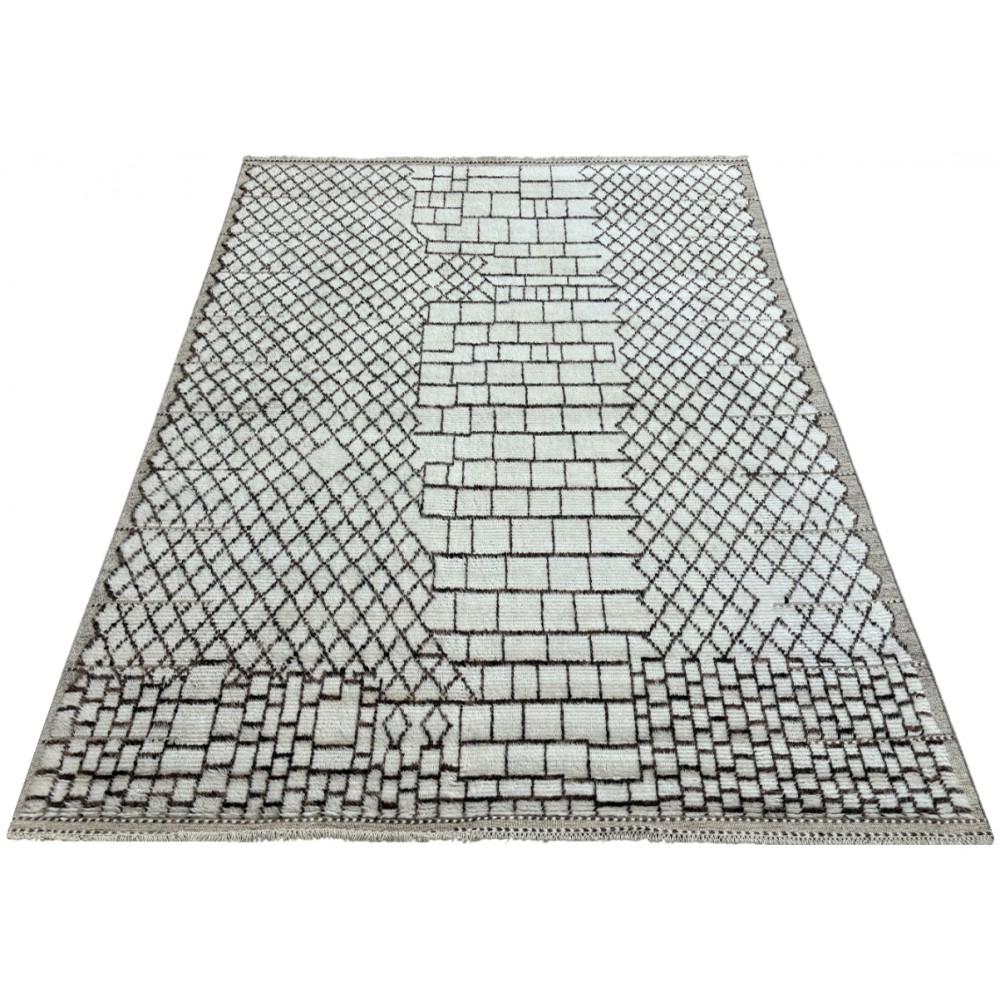 Contemporary Moroccan style Handmade Rug. 100% Natural Wool. Custom Options Available