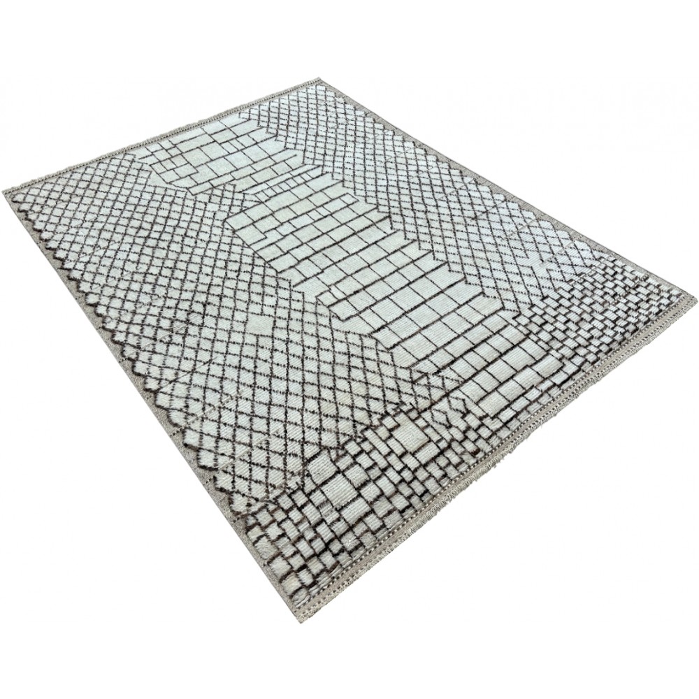 Contemporary Moroccan style Handmade Rug. 100% Natural Wool. Custom Options Available