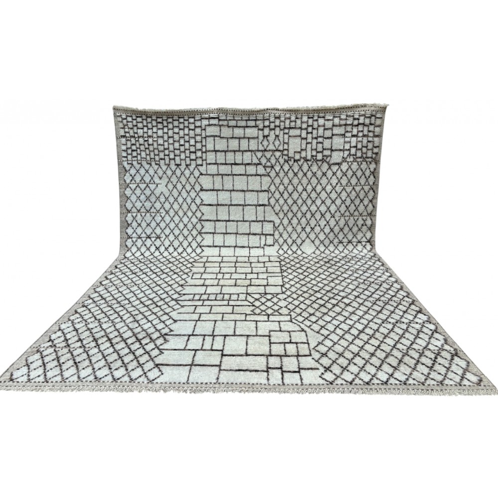 Contemporary Moroccan style Handmade Rug. 100% Natural Wool. Custom Options Available