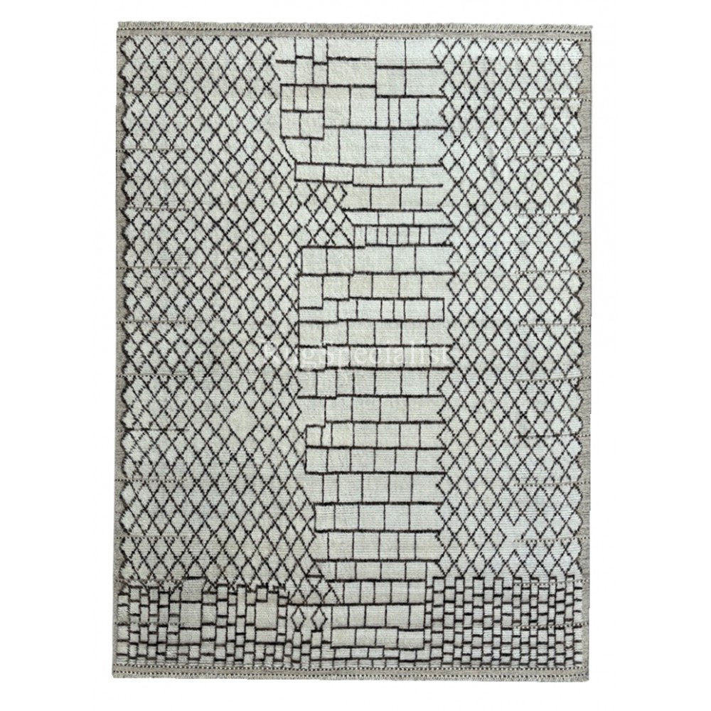 Contemporary Moroccan style Handmade Rug. 100% Natural Wool. Custom Options Available