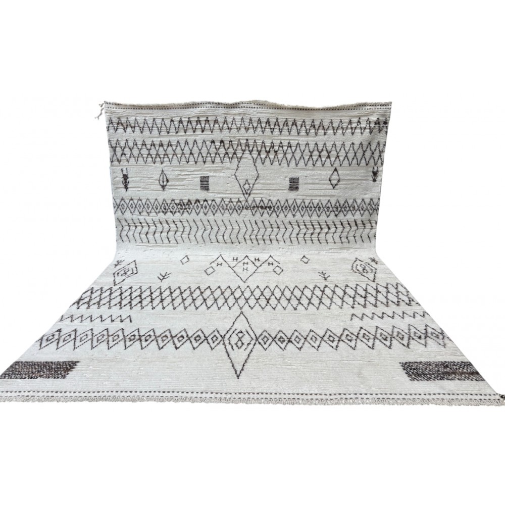 Handmade Moroccan style Rug. 100% Natural Wool. Modern Beni Ourain Carpet