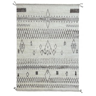 Handmade Moroccan style Rug. 100% Natural Wool. Modern Beni Ourain Carpet